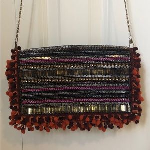 Steve Madden - Beaded Pom Pom Clutch